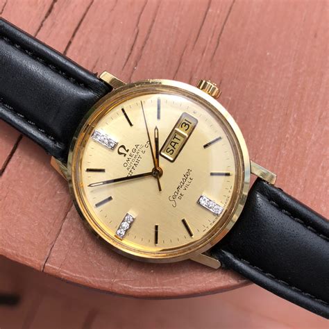 omega gold diamond watch vintage|old gold omega watches.